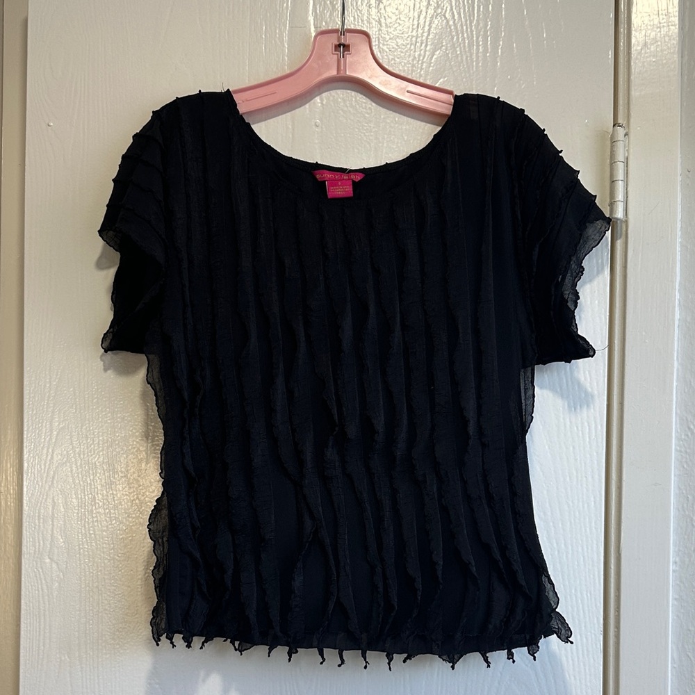 Sunny Leigh Black Textured Blouse